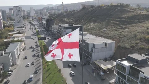 Flag of Georgia Stock Footage 253723709