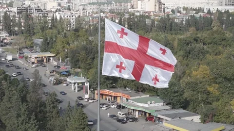 Flag of Georgia Stock Footage 253724213
