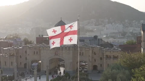Flag of Georgia Stock Footage 253738354