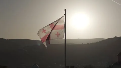 Flag of Georgia Stock Footage 253738647