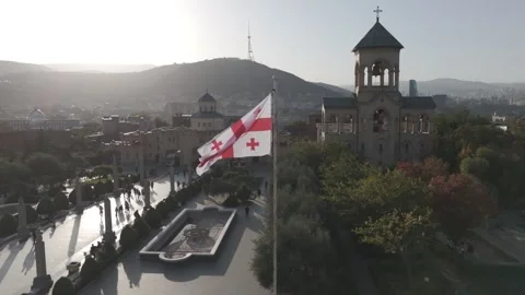 Flag of Georgia Stock Footage 253738711