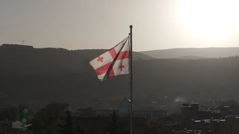 Flag of Georgia Stock Footage 253739695