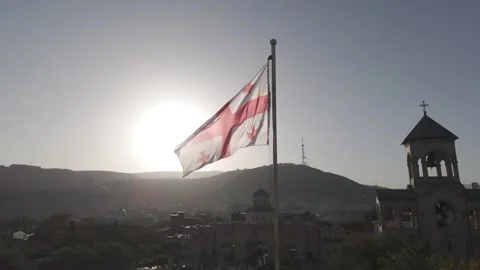 Flag of Georgia Stock Footage 253740062