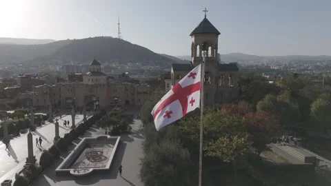 Flag of Georgia Stock Footage 253741599
