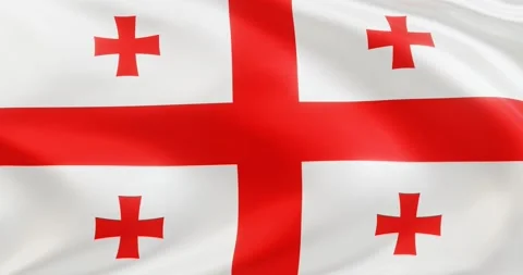 Flag of Georgia, Seamless looping animation fluttering in the wind Stock Footage 172500123