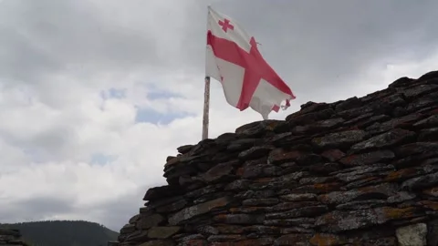 Flag of georgia in slowmotion Stock Footage 141953129