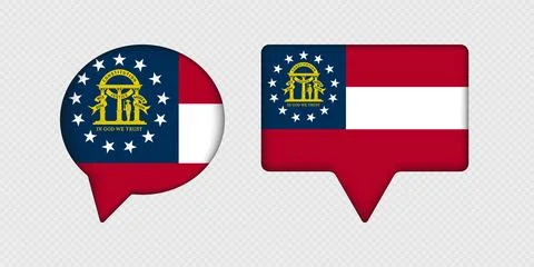 Flag of Georgia State in Speech Bubble. Illustrazione stock