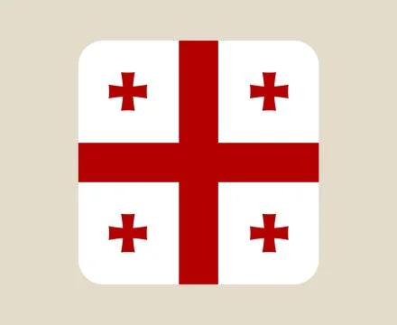 Flag of Georgia vector icon with rounded corners, a national symbol for tra.. Stock Illustration