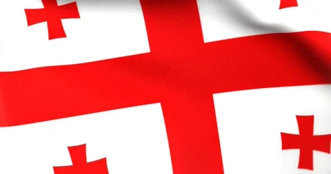 Flag of Georgia Waving 3D Animation Close up, 4K UHD 60 FPS Video stock 162186500