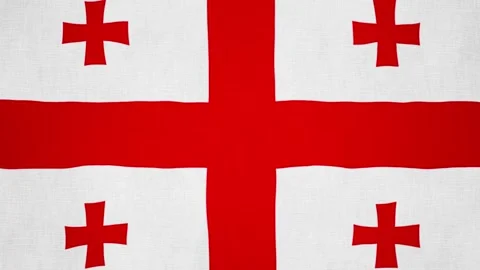 Flag of Georgia Waving - 3D Render Animation Stock Footage 144851238