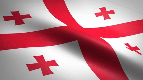 Flag of Georgia. Waving flag with highly detailed fabric texture seamless Stock Footage 120541576