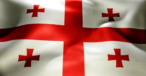 Flag of Georgia waving high resolution 10K+ size Stock Illustration
