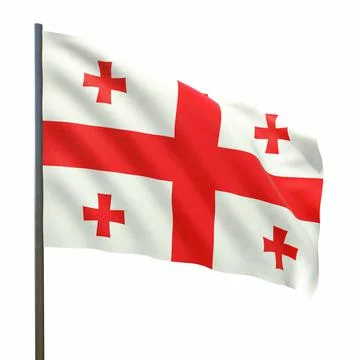 Flag of georgia on a white background 3d-rendering イラスト素材