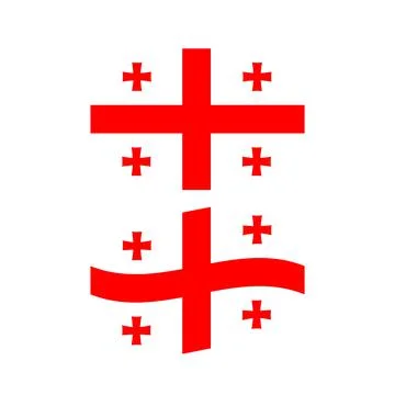 Flag of Georgia on white background. State flag of the country of Georgia. Illustrazione stock