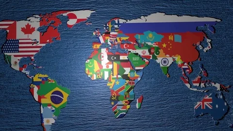 Flag of Germany on 3d map Stock Footage 74671874