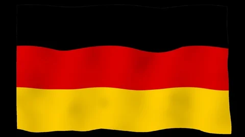 Flag of Germany, 60 fps, slow motion, lopped, alpha channel Stock Footage 99955298