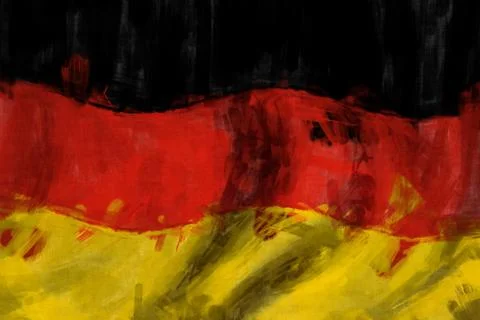 Flag of germany abstract painting background Stock Illustration