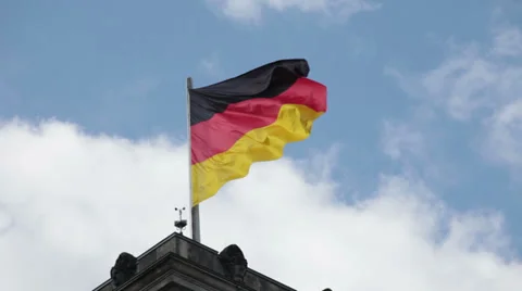 Flag of Germany against the sky Stock Footage 39018366