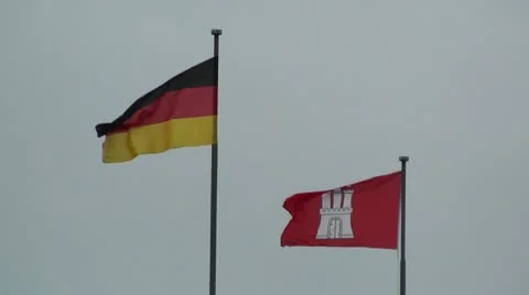 Flag of Germany and Hamburg Stock Footage 11497630