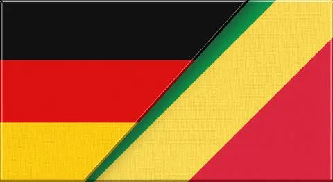 Flag of Germany and Republic of the Congo - 3D illustration. Two Flag Togethe Stock Illustration