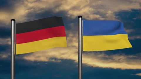 Flag of Germany and Ukraine Stock Footage 171070802