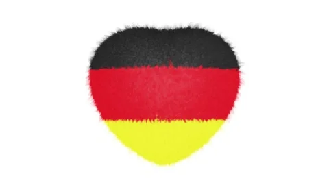 Flag of Germany beating heart looping 3D animation with alpha Stock Footage 155458681