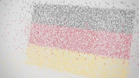 Flag of GERMANY being composed with numbers. Conceptual 3D rendering Stock Illustration