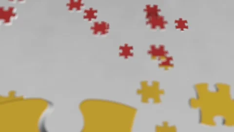 Flag of Germany being made with jigsaw puzzle pieces. German problem solution Stock Footage 104236145