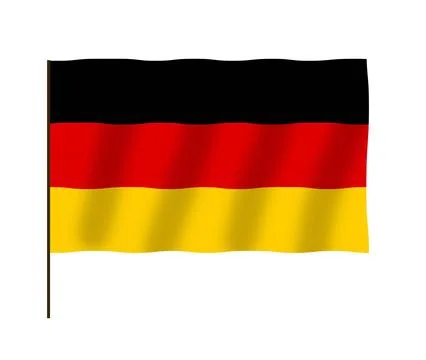 Flag of Germany blowing in the wind. Stock Illustration