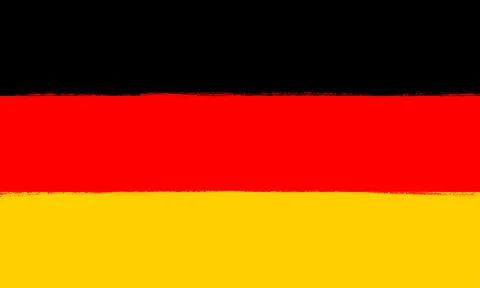 Flag of Germany. Brush strokes painted national symbol background illustratio Stock Illustration