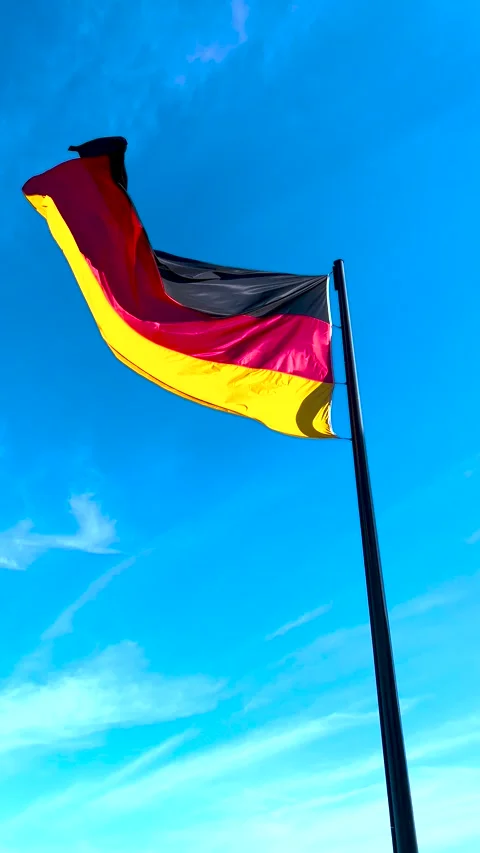 Flag of Germany. Close up waving flag of Germany. Flag symbols of Germany Stock Footage 274366040