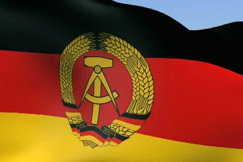 Flag of Germany DDR NTSC Stock Footage 14324289
