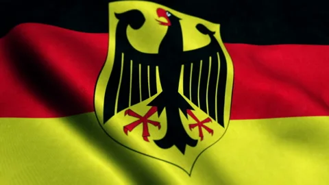 Flag of Germany with eagle - seamless looping Stock Footage 219007920