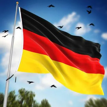 Flag of Germany Flag of Germany , This is a computer generated and 3d rend... Stock Photos