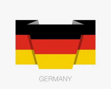 Flag of Germany. Flat Icon Waving Flag with Country Name on a White Stock Illustration