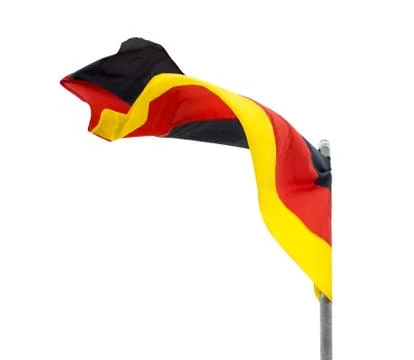 Flag of germany, fluttered in the wind. Stock Photos
