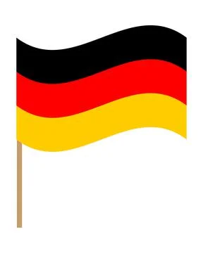The flag of Germany is flying on the flagpole. Vector illustration of the wav Stock Illustration