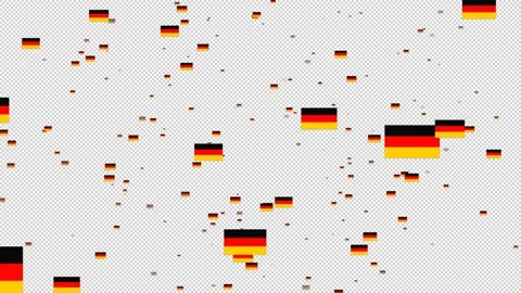 Flag of Germany Flying in Motion Graphic with alpha Channel Background Stock Footage 137364074