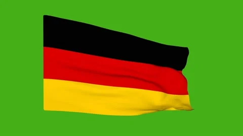 Flag of Germany on a green screen. 3D animation. Stock Footage 176346319