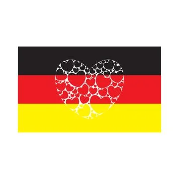 Flag of Germany with heart Stock Illustration