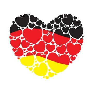 Flag of Germany in a heart shape Illustrazione stock