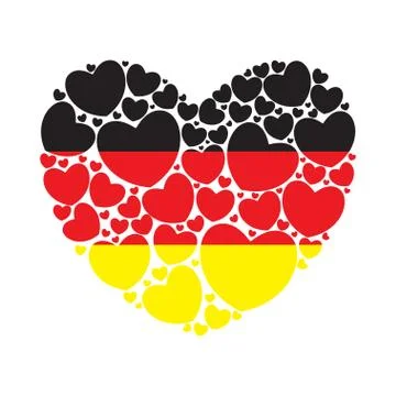 Flag of Germany in a heart shape Stock Illustration