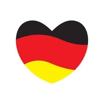 Flag of Germany in a heart shape Stock Illustration