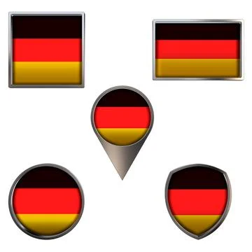 Flag of the Germany Icons set image Stock Illustration