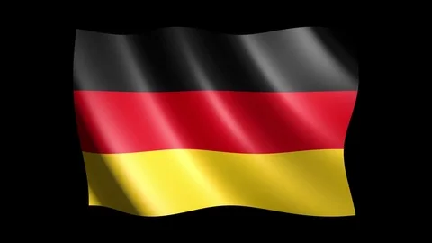 Flag of Germany isolated on alpha channel, seamless looping Stock Footage 73373500