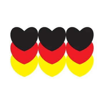 Flag of Germany made of hearts Stock Illustration