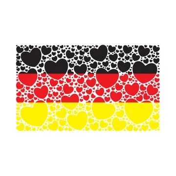 Flag of Germany made of hearts Stock-Illustration
