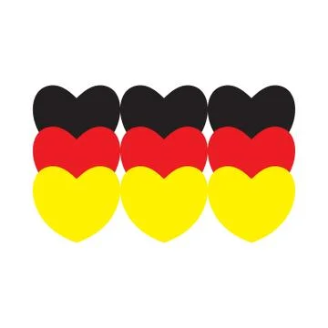 Flag of Germany made of hearts Stock Illustration