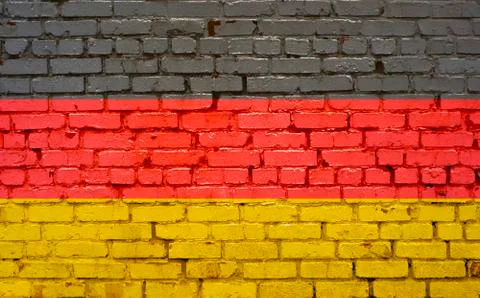 Flag of Germany painted on brick wall Stock Photos