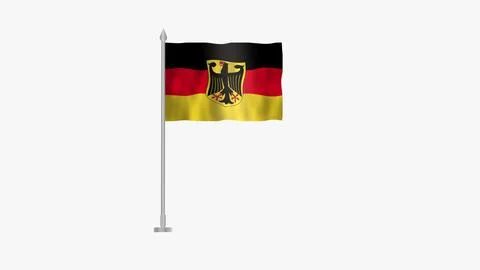 Flag of Germany, Pole flag of Germany, Germany flag waving in the wind isol.. Illustrazione stock